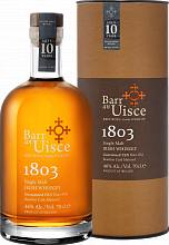 Виски Barr an Uisce 1803 Single Malt Irish Whiskey 10 YO (Подарочная упаковка)